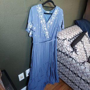 Baltic Born XL Blue Embroidered Dress